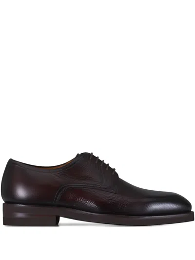 Magnanni Textured Lace-up Shoes In Brown
