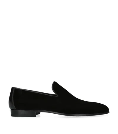 Magnanni Velvet Jareth Venetian Loafers In Black
