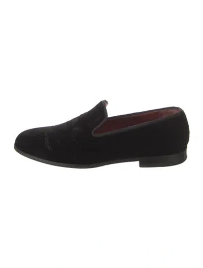 Pre-owned Magnanni Velvet Loafers In Black
