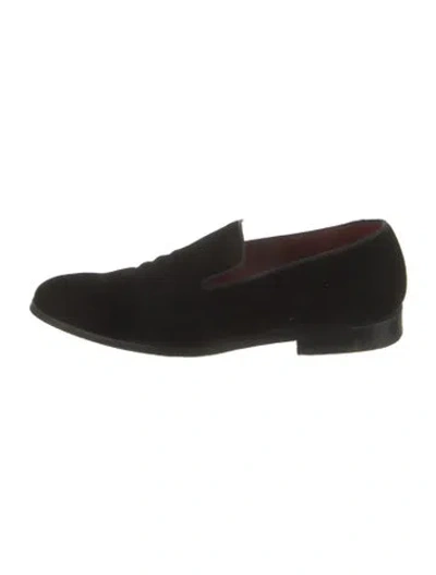Pre-owned Magnanni Velvet Loafers In Black