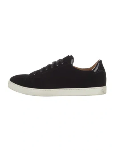 Pre-owned Magnanni Velvet Sneakers In Black