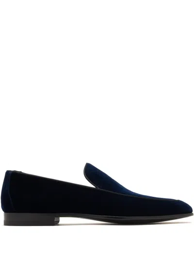 Magnanni Velvet Suede Loafers In Blue
