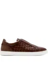 Magnanni Woven Leather Slip-on Sneakers In Brown