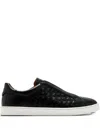 Magnanni Woven Leather Slip-on Sneakers In Black