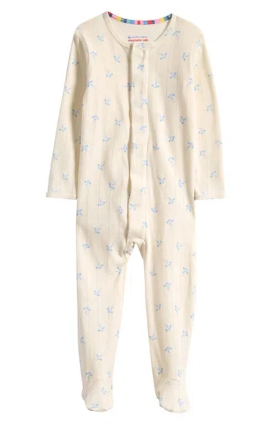 Magnetic Me Babies'  Airplanes Organic Cotton Pointelle Footie In Neutral