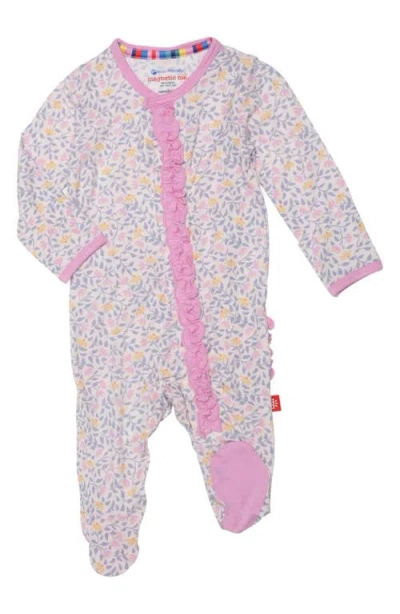 Magnetic Me Babies'  Amelia Ruffle Footie In Purple