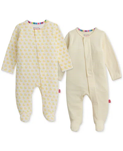 Magnetic Me Baby Cotton Footed Coveralls, 2 Pack In Neutral