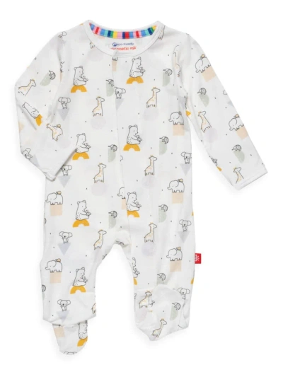 Magnetic Me Baby's New Kid On The Block Graphic Footie In Neutral