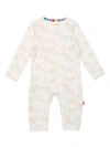 MAGNETIC ME BABY'S TORTOISE & HARE PRINT COVERALLS