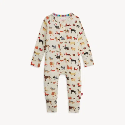 Magnetic Me Kids' Boy's In-dognito Modal Magnetic Convertible Coverall In Beige In Multi