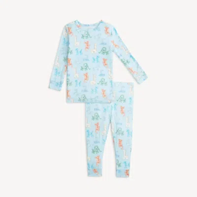 Magnetic Me Kids' Boy's Long Sleeve Pajama In Blue Party Animals