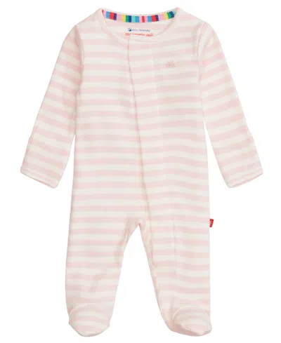 Magnetic Me Kids' Boys' And Girls' Magnetic Stripe Footed Coverall In Pink