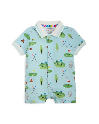 Magnetic Me Boys' Gopher It Magnetic Short Sleeved Polo Romper - Baby In Animal Print