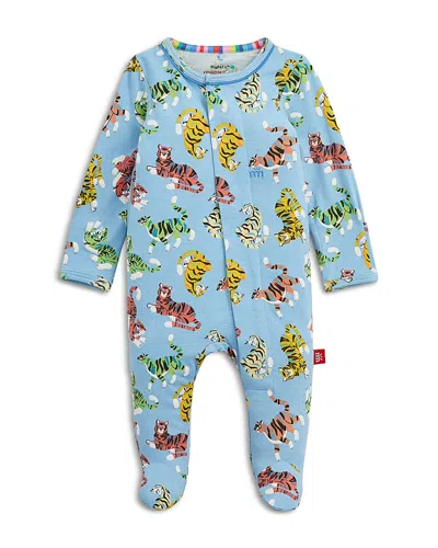 Magnetic Me Boys' Tiger Kings Rightfit Footie Pajama - Baby In Blue