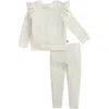 Magnetic Me Eloise Waffle Knit Top & Leggings Set In Neutral