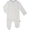 Magnetic Me Floral Pointelle Magnetic Organic Cotton Footie In White