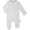 Magnetic Me Floral Pointelle Magnetic Organic Cotton Footie In White