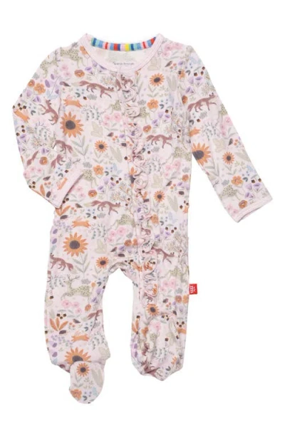 Magnetic Me Babies'  Garden Of Dreams Ruffle Footie In Beige