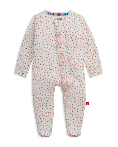 Magnetic Me Girls Apple Blossom Ruffle Footie - Baby In Multi
