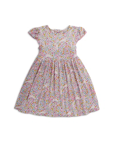 Magnetic Me Girls' Bunny Blossom Magnetic Flutter Sleeved Dress - Little Kid In Pink