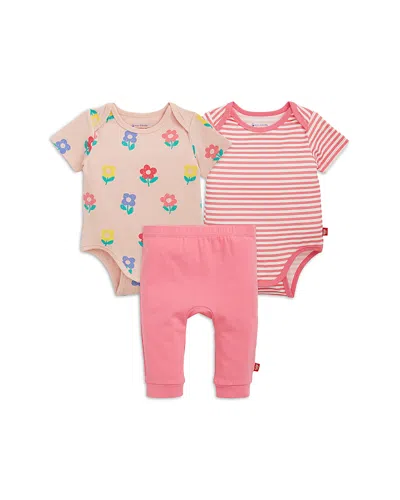 Magnetic Me Girls' Cloudstretch Magnetic Bodysuit & Pants, 3 Piece Set - Baby In Multi