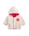 Magnetic Me Girls' Faux Sherpa Jacket With Stripe Rib - Baby, Little Kid In Neutral