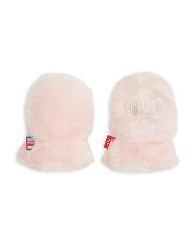 Magnetic Me Girls' Minky Bear Fleece Mittens - Baby In Pink