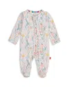 Magnetic Me Girls' Shroom And Bloom Printed Ruffled Footie - Baby In White