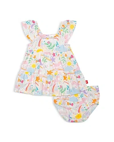 Magnetic Me Girls' Sunny Day Vibes Tiered Dress & Diaper Cover Set - Baby