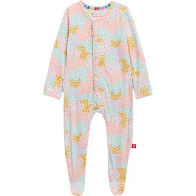 Magnetic Me Babies'  Harper Ruffle Magnetic Footie In Pink
