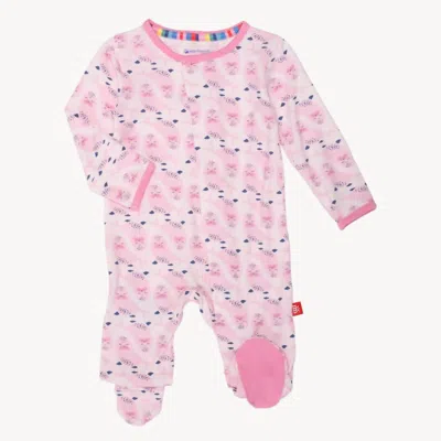 Magnetic Me Kids' Infant's Signed Sealed Delivered Magnetic Modal Footie In Pink