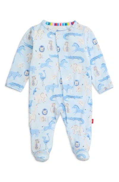 Magnetic Me Babies'  Jungle Jazz Print Footie In Junjz