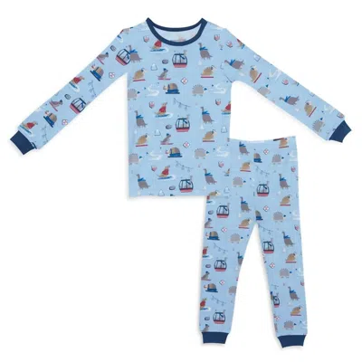 Magnetic Me Kid's Ski Rex 2 Piece Toddler Pajama Set In Blue