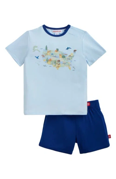 Magnetic Me Babies'  Kids' America The Beautiful Graphic T-shirt & Shorts Set In Blue