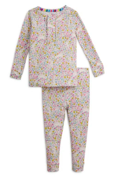 Magnetic Me Babies'  Kids' Bunny Blossom Ruffle Fitted Two-piece Pajamas In Multi