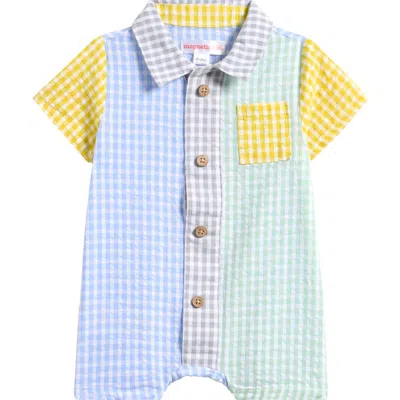 Magnetic Me Babies'  Kids' Colorblock Gingham Polo Romper In Multi