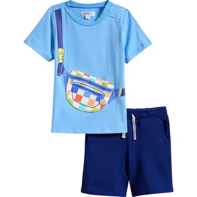 Magnetic Me Babies'  Kids' Fidget Cotton Graphic T-shirt & Shorts Set In Blue
