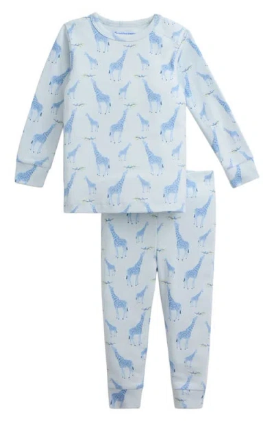 Magnetic Me Babies'  Kids' Jolie Giraffe Two-piece Fitted Pajamas In Blue