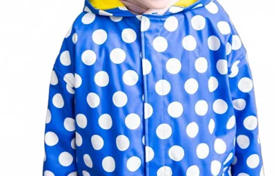 Magnetic Me Kids Magnetic Raincoat In Blue Polka Dot Emoji