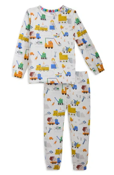 Magnetic Me Babies'  Kids' Tow Zone Fitted Two-piece Pajamas In White
