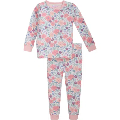 Magnetic Me Babies'  Kids' Whistledon Floral Print Two-piece Fitted Pajamas In Multi