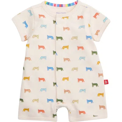 Magnetic Me Babies'  Le Tigre Organic Cotton Romper In Beige