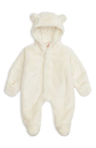 Magnetic Me Babies'  Minky Faux Fur Bear Hooded Footie Suit In Neutral