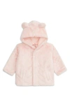Magnetic Me Minky Faux Fur Bear Hooded Jacket In Pink