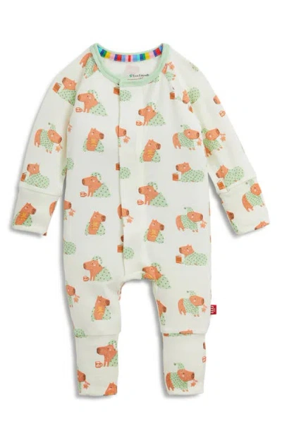 Magnetic Me Babies'  Night Cap Convertible Romper In Green