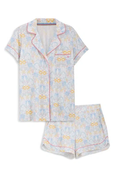 Magnetic Me Nikki Menagerie Stretch Modal Short Pajamas In Blue Multi