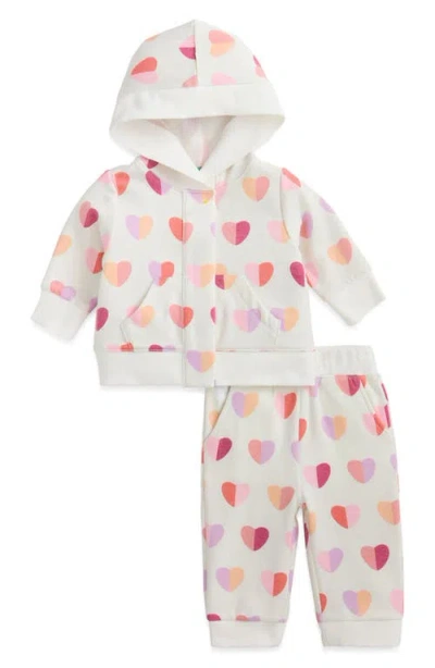 Magnetic Me Babies'  Pink Hearts Magnetic Brushed Fleece Hoodie & Joggers Set In Multi
