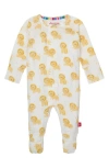 Magnetic Me Pride & Joy Lion Print Magnetic Convertible Romper In White