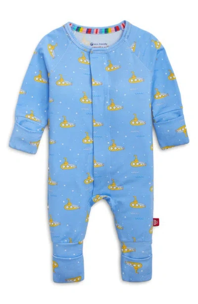 Magnetic Me Babies'  Submarine Print Magnetic Closure Convertible One-piece Pajamas In Multi