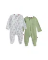 Magnetic Me Unisex Cotton Footie Two-pack Bundle - Baby In White